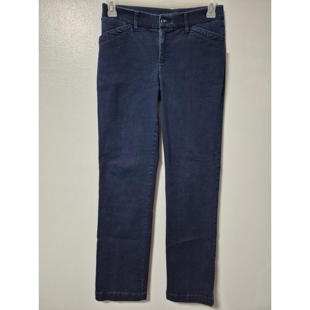 Lee Flex Motion Chino Style Jeans Straight Leg Regular Fit Navy Blue Womens 6